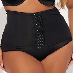 Black Corset High Waist Cinching Butt Pad Shapewear #8